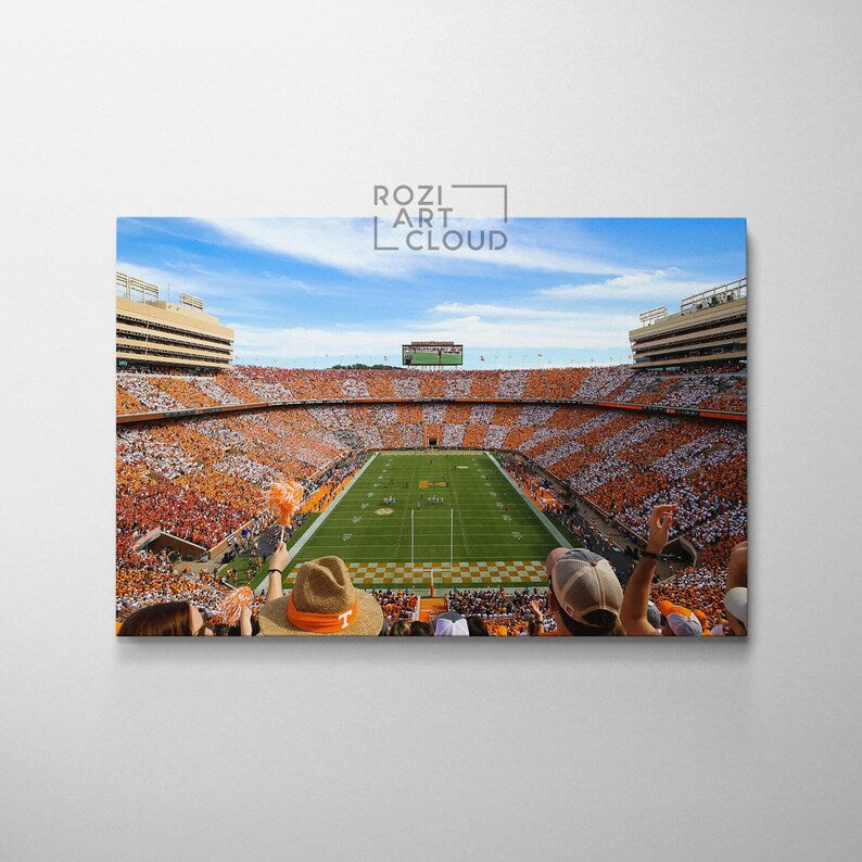 Tennessee vols wall art framed canvas print, university of tennessee neyland stadium poster