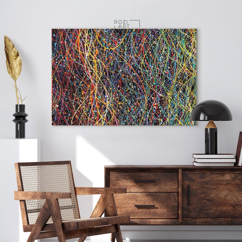 Minimalist abstract wall art, extra large modern art, street art framed canvas poster print for living room, bedroom, office, home decor