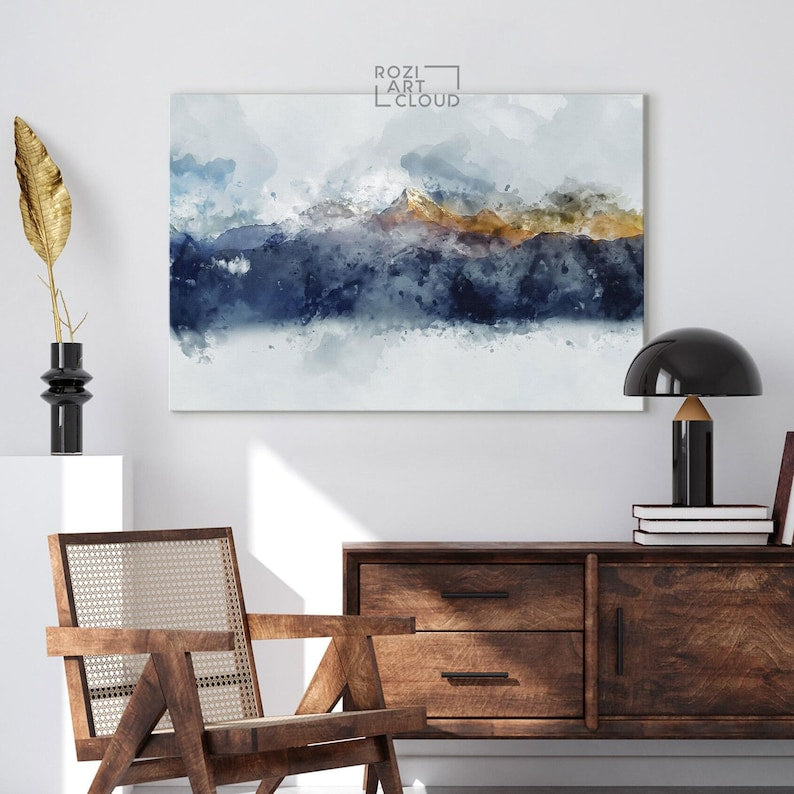 Minimalist abstract wall art framed canvas print rozi
