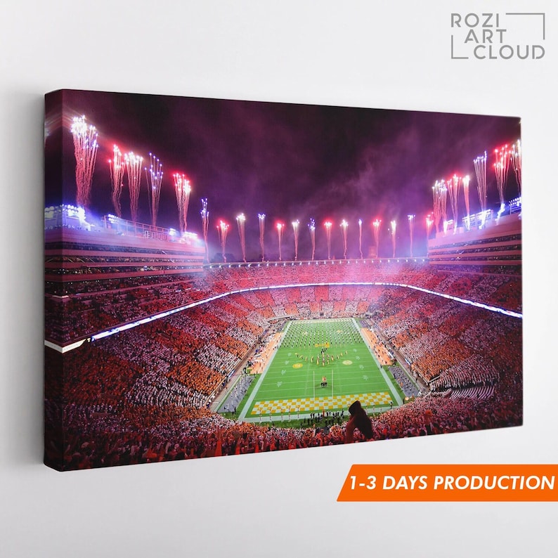 Tennessee vols wall art framed canvas print, university of tennessee neyland stadium poster
