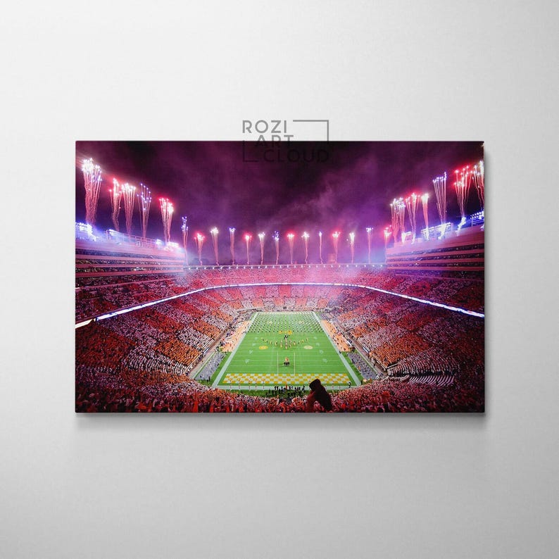 Tennessee vols wall art framed canvas print, university of tennessee neyland stadium poster