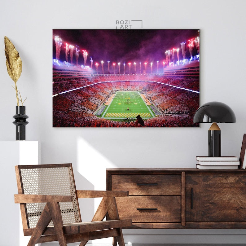 Tennessee vols wall art framed canvas print, university of tennessee neyland stadium poster