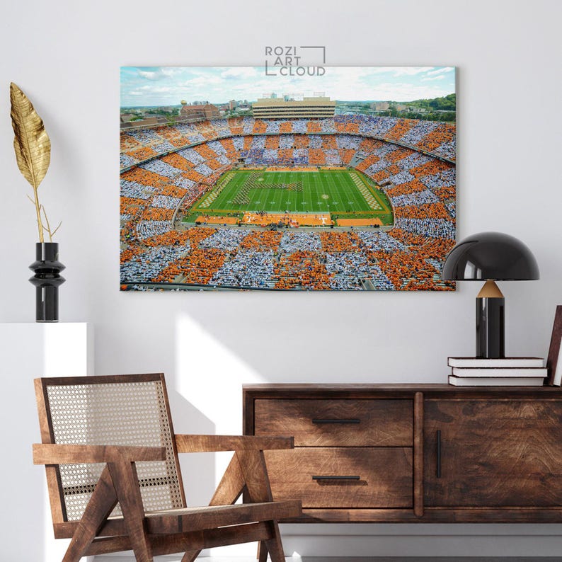 Tennessee vols wall art framed canvas print, university of tennessee neyland stadium poster