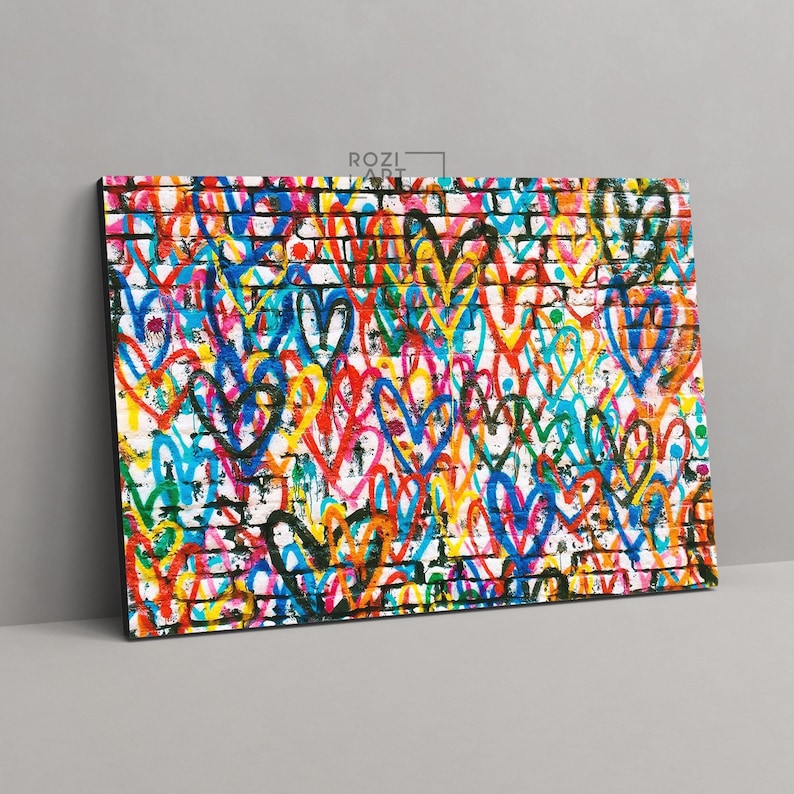 Abstract love wall prints canvas poster for bedroom, street art canvas, pop culture canvas decor, guest room interior, pop art