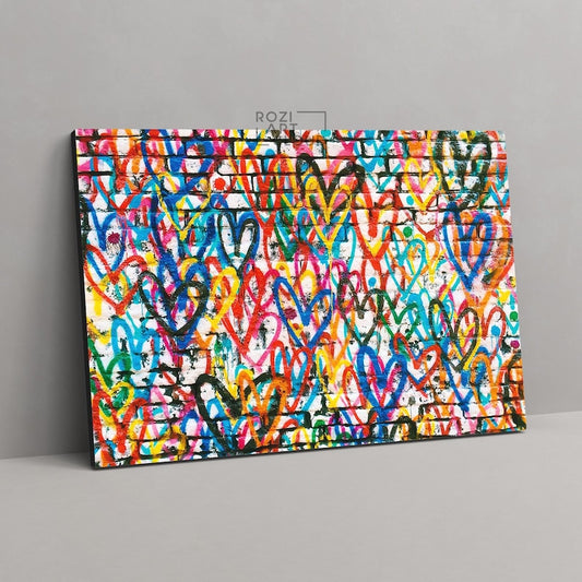 Abstract love wall prints canvas poster for bedroom, street art canvas, pop culture canvas decor, guest room interior, pop art
