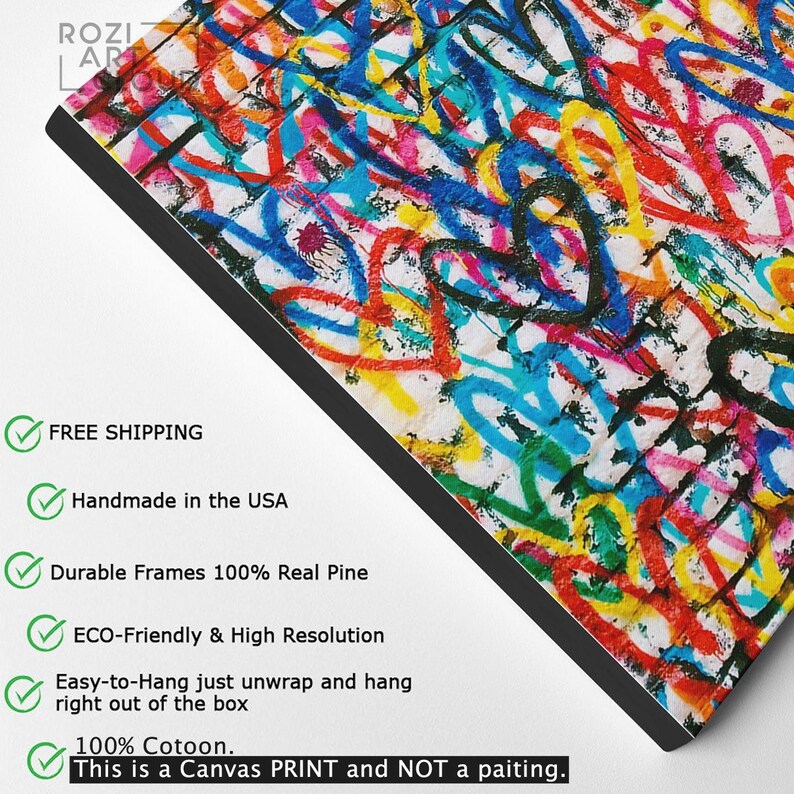 Abstract love wall prints canvas poster for bedroom, street art canvas, pop culture canvas decor, guest room interior, pop art
