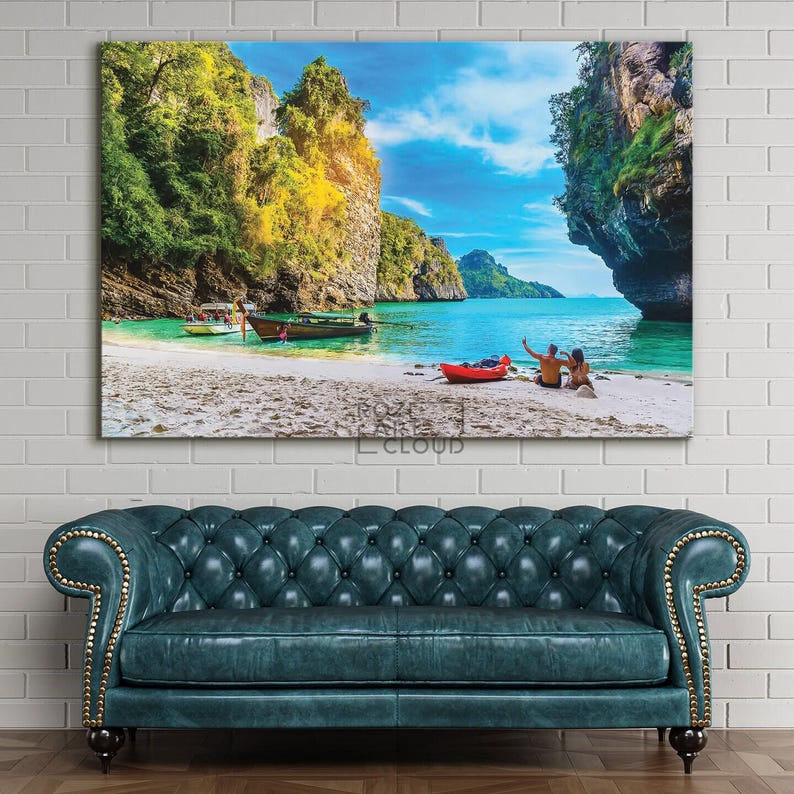 Thailand Nature ocean beach wall decor, art prints, art canvas, high quality artwork, home decor modern art, best friend gift