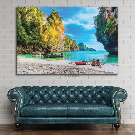 Thailand Nature ocean beach wall decor, art prints, art canvas, high quality artwork, home decor modern art, best friend gift