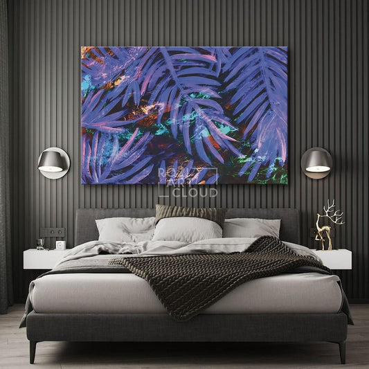 Leaf nature colorful wall art, abstract canvas prints, classic artwork, colorful room decor, suit canvas art, large modern art