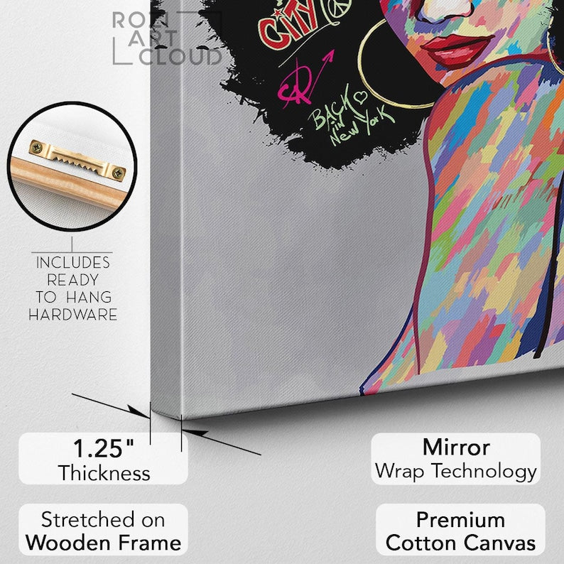 Afro american portrait, abstract wall art, vector illustration canvas, digital art print, living room design, woman poster prints