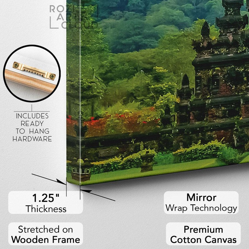 Bali temple wall art, temple wall art, indonesia canvas print, lempuyang poster, luhur temple art, bali landscape canvas, bali temple luhur