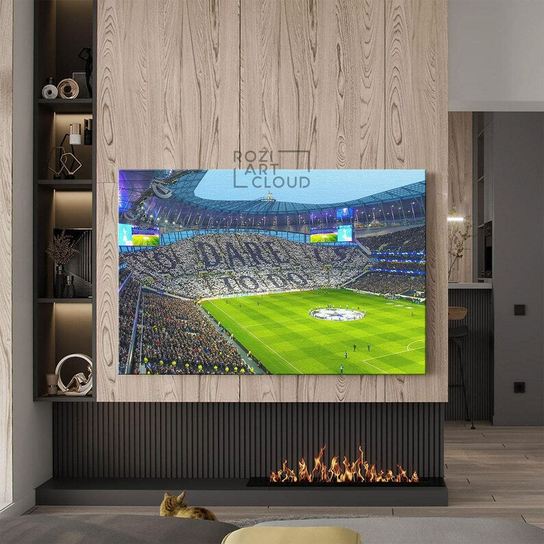 Tottenham hotspur stadium art print, sport canvas wall art decor, poster decor for home & office decoration, framed and ready to hang.