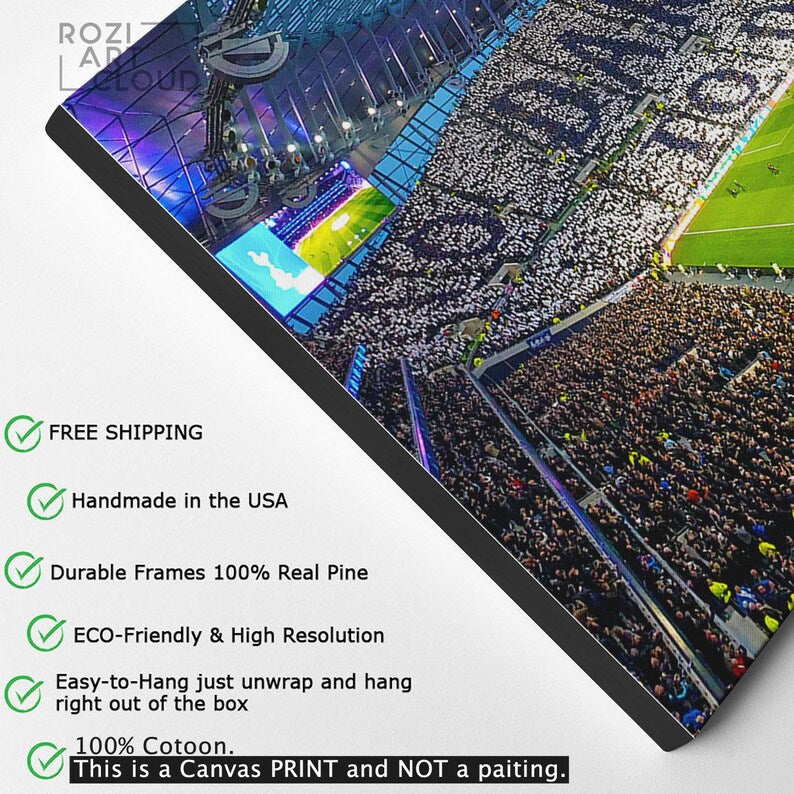 Tottenham hotspur stadium art print, sport canvas wall art decor, poster decor for home & office decoration, framed and ready to hang.
