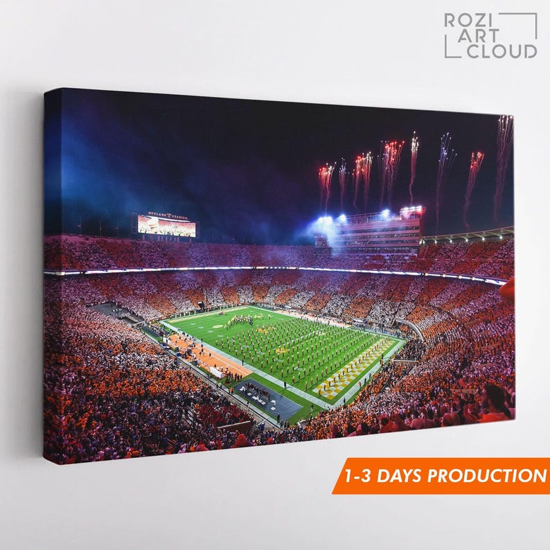 Tennessee vols wall art framed canvas print, university of tennessee neyland stadium poster
