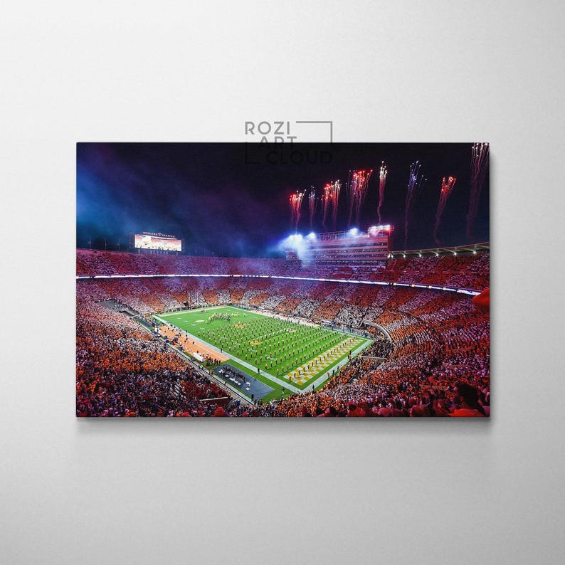 Tennessee vols wall art framed canvas print, university of tennessee neyland stadium poster