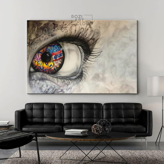 Banksy Street Art, Urban Graffiti Wall Art, Abstract Trendy Large Poster, Canvas Print, Modern Pop Culture, Living Room Contemporary Loft