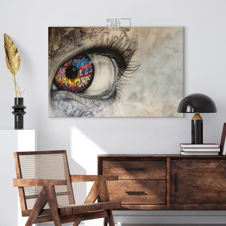Banksy Street Art, Urban Graffiti Wall Art, Abstract Trendy Large Poster, Canvas Print, Modern Pop Culture, Living Room Contemporary Loft