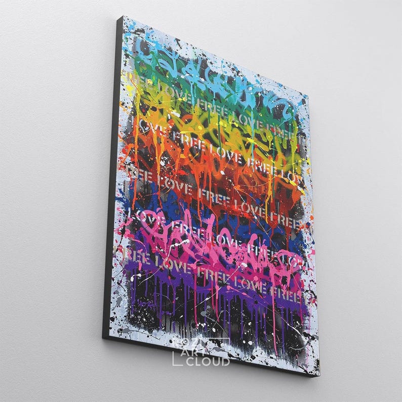 Minimalist wall art, modern abstract graffiti street art trendy