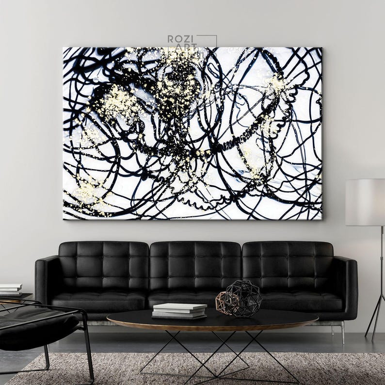 Black and white wall art, abstract canvas art, artwork for living room, large modern art, contemporary art prints, home gifts
