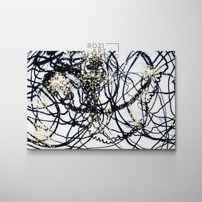 Black and white wall art, abstract canvas art, artwork for living room, large modern art, contemporary art prints, home gifts