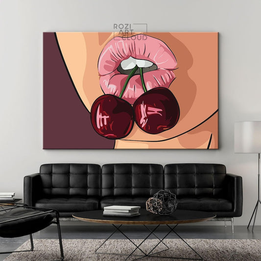 Sexy wall art, contemporary illustration art prints, large wall art for living room, woman canvas art, best friend gifts