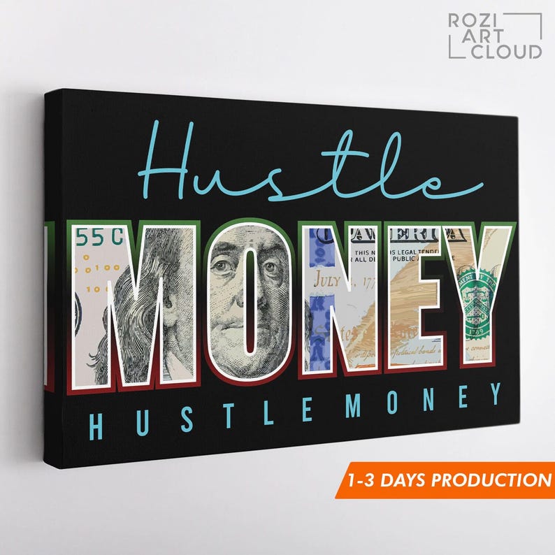 Motivational wall decor, luxury bedroom interior decor, modern wall art for living room, money wall art, illustration art prints