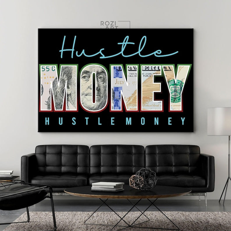 Motivational wall decor, luxury bedroom interior decor, modern wall art for living room, money wall art, illustration art prints