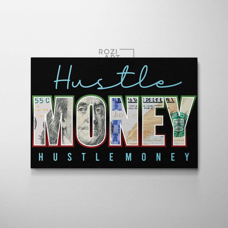 Motivational wall decor, luxury bedroom interior decor, modern wall art for living room, money wall art, illustration art prints