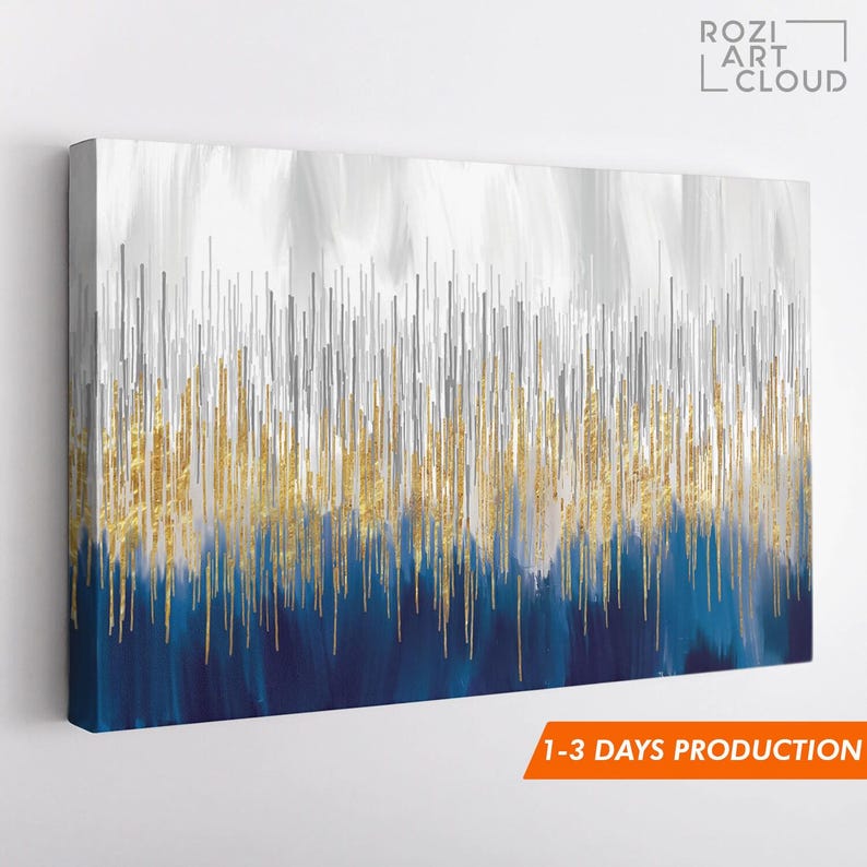 Minimalist abstract wall art decor, modern framed large canvas print