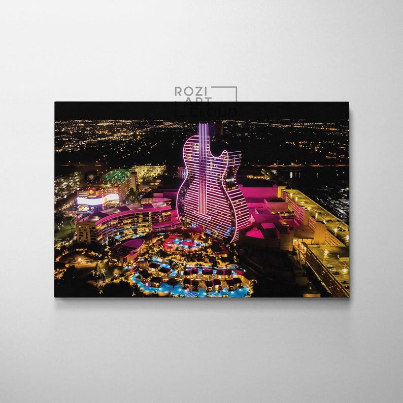 Hard Rock Casino & Hotel, Hollywood Florida canvas prints wall art, poster decor, city artwork