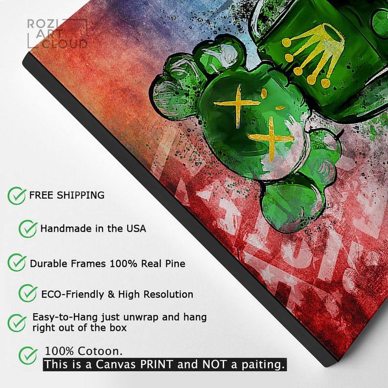 Hypebeast kaw wall art canvas poster print modern trendy pop culture man cave decor
