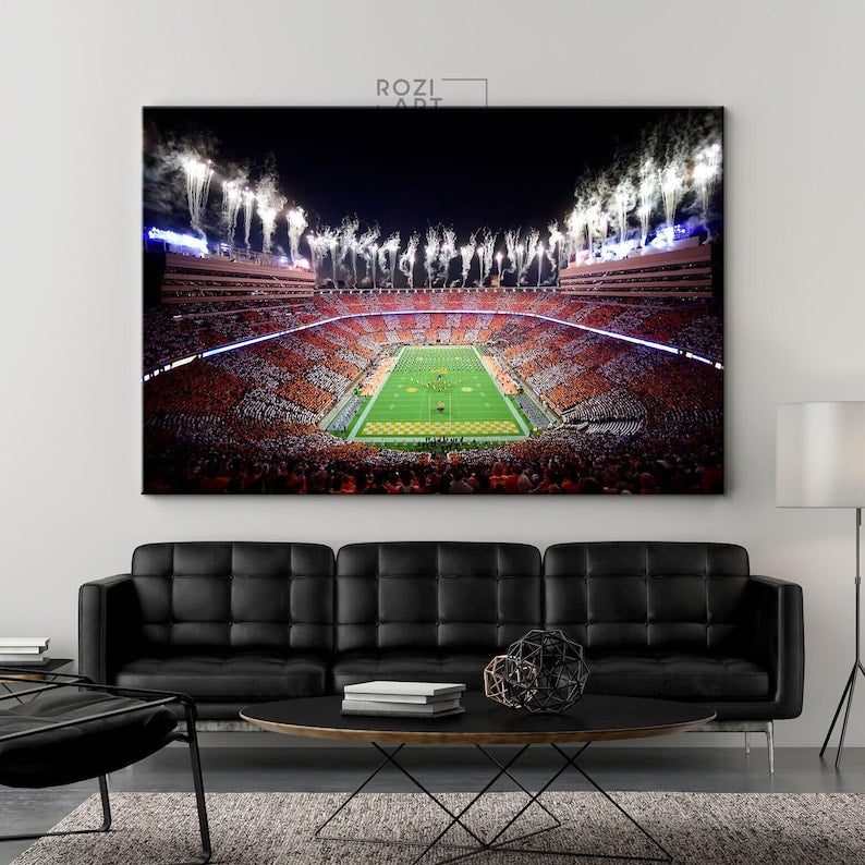 Tennessee vols wall art framed canvas print, university of tennessee neyland stadium poster