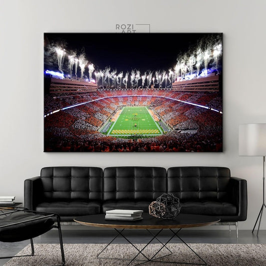 Tennessee vols wall art framed canvas print, university of tennessee neyland stadium poster