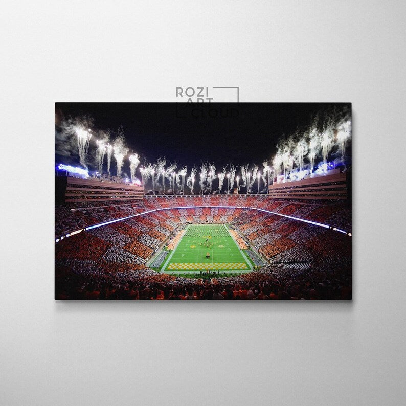 Tennessee vols wall art framed canvas print, university of tennessee neyland stadium poster