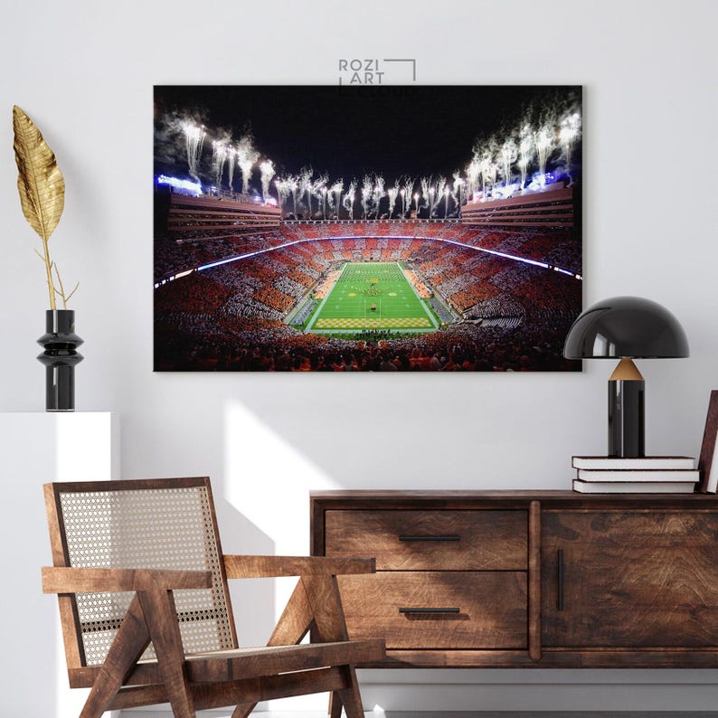 Tennessee vols wall art framed canvas print, university of tennessee neyland stadium poster