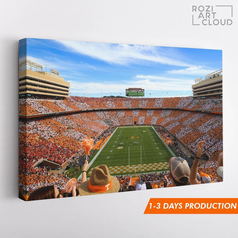 Tennessee vols wall art framed canvas print, university of tennessee neyland stadium poster