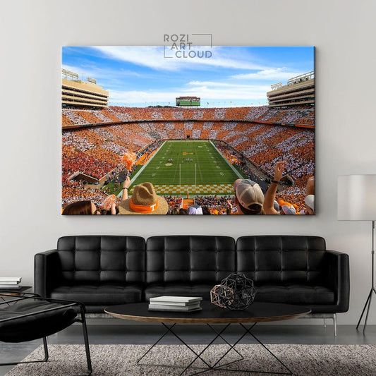 Tennessee vols wall art framed canvas print, university of tennessee neyland stadium poster
