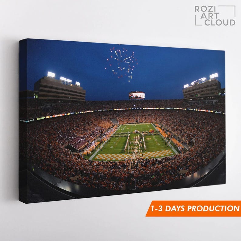 Tennessee vols wall art framed canvas print, university of tennessee neyland stadium poster