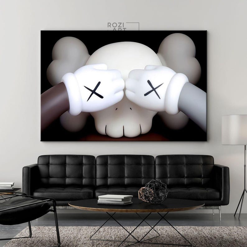 Hypebeast art print wall art poster, black and white wall art, figure canvas print, modern wall hangings, man cave decor