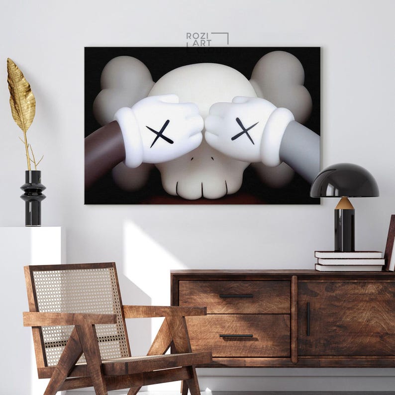 Hypebeast art print wall art poster, black and white wall art, figure canvas print, modern wall hangings, man cave decor