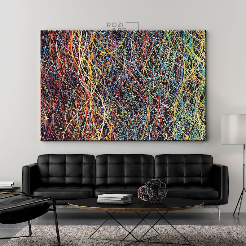 Minimalist abstract wall art, extra large modern art, street art framed canvas poster print for living room, bedroom, office, home decor