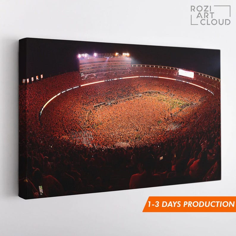 Tennessee vols wall art framed canvas print, university of tennessee neyland stadium poster