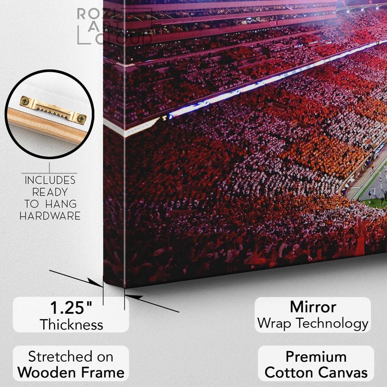 Tennessee vols wall art framed canvas print, university of tennessee neyland stadium poster