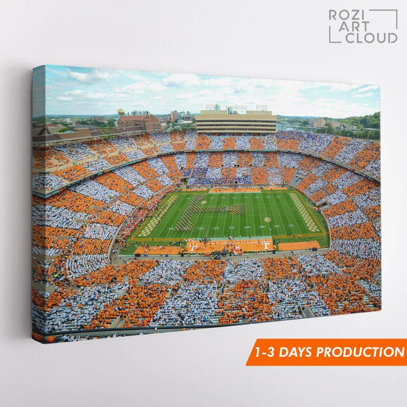 Tennessee vols wall art framed canvas print, university of tennessee neyland stadium poster