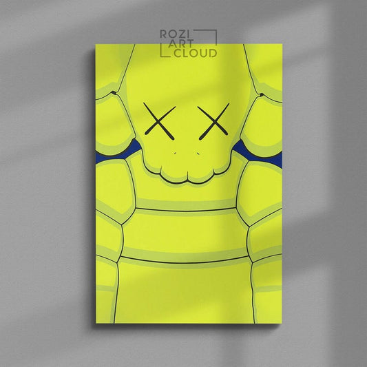 Hypebeast kaw kawaii wall art canvas print, kaw poster room decor, trendy minimalist art, urban pop culture man cave decor, stylish gift