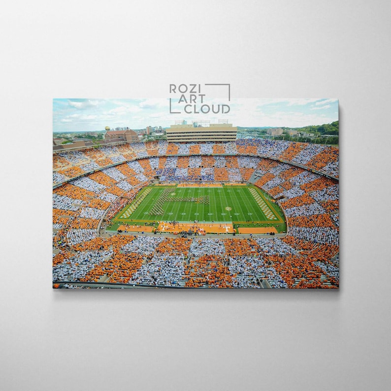 Tennessee vols wall art framed canvas print, university of tennessee neyland stadium poster