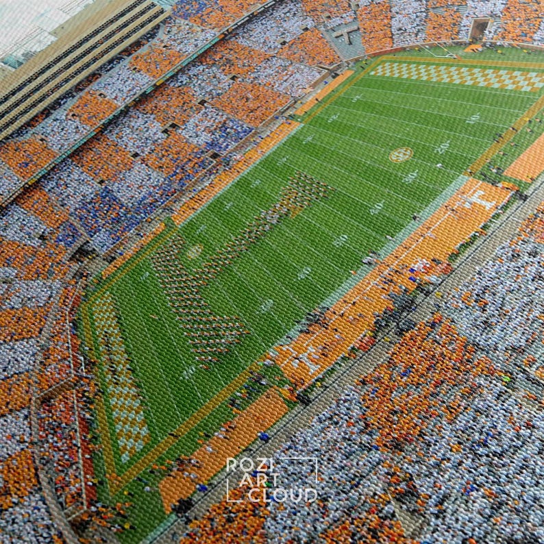 Tennessee vols wall art framed canvas print, university of tennessee neyland stadium poster