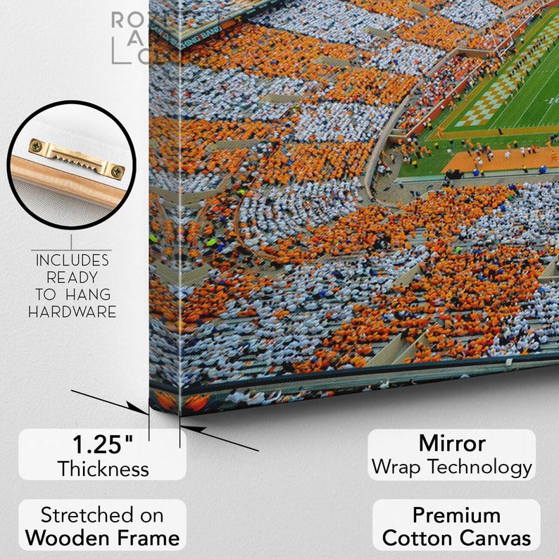 Tennessee vols wall art framed canvas print, university of tennessee neyland stadium poster