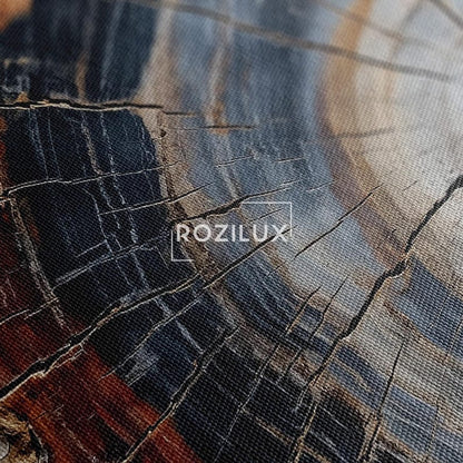Petrified Wood Canvas Print, Abstract Tree Ring Wall Art, Natural Stone Wood Decor Boho