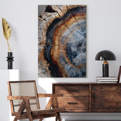 Tree Ring Abstract Canvas Print, Natural Wood Grain Wall Art, Modern Rustic Earthy Home Decor Boho